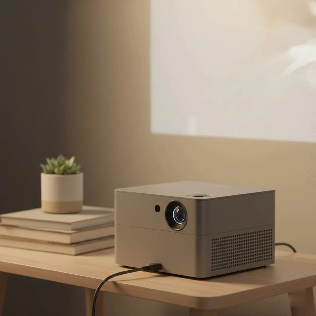 Vankyo Leisure 3 mini projector displaying a movie